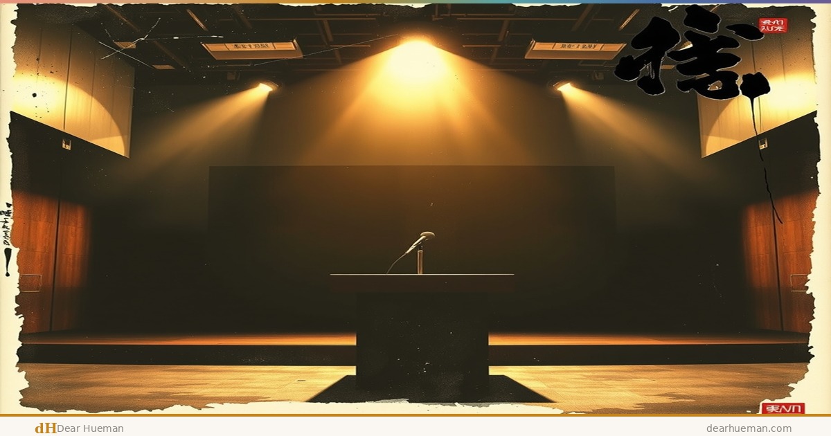 A printing press newsroom with sumi-e ink wash overlay representing the collision of journalism and AI